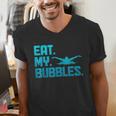 Swimming Eat My Bubbles Swimmer Swim Men's V-Neck T-Shirt