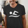 Swimming Silhouette Logo Men's V-Neck T-Shirt Swimming Silhouette Logo Men's V-Neck T-Shirt