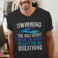 Swimming Only Sport Where The Coach Swimmer Swim Team Men's V-Neck T-Shirt