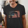 Swimming Swim Team Distressed American Flag USA Swimmer Men's V-Neck T-Shirt