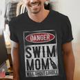 Swimming Swimmer DANGER Swim Mom Men's V-Neck T-Shirt Swimming Swimmer DANGER Swim Mom Men's V-Neck T-Shirt