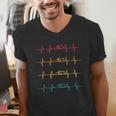 Swimming Swimmer Heartbeat Vintage Men Boys Women Swim Lover Men's V-Neck T-Shirt