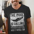 Swimming Swimmer Swim The Pool Is Calling Vintage Men's V-Neck T-Shirt