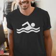 Swimming Symbol Men's V-Neck T-Shirt Swimming Symbol Men's V-Neck T-Shirt