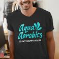 Swimming Water Aerobics Lover Aqua Aerobics Is My Happy Hour Men's V-Neck T-Shirt Swimming Water Aerobics Lover Aqua Aerobics Is My Happy Hour Men's V-Neck T-Shirt