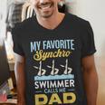 Synchronized Swimming Dad Favorite Synchro Swimmer Artistic Men's V-Neck T-Shirt Synchronized Swimming Dad Favorite Synchro Swimmer Artistic Men's V-Neck T-Shirt