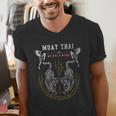 Twin Tiger Sak Yant Muay Thai Fighter Tee Martial Art Men's V-Neck T-Shirt