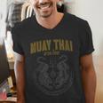 Twin Tiger Sak Yant Muay Thai Men's V-Neck T-Shirt