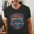 USA Canoe Kayak Paddling American Flag Emblem Men's V-Neck T-Shirt USA Canoe Kayak Paddling American Flag Emblem Men's V-Neck T-Shirt