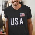USA Flag Swim Swimming Sport Practice Equipment Men Women Men's V-Neck T-Shirt USA Flag Swim Swimming Sport Practice Equipment Men Women Men's V-Neck T-Shirt