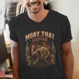 Vintage Muay Thai Flag Thailand Thai Boxing Fighter Men's V-Neck T-Shirt