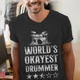 Vintage World'S Okayest Drummer Drum Kit Men's V-Neck T-Shirt Vintage World'S Okayest Drummer Drum Kit Men's V-Neck T-Shirt