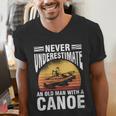 Women's Canoe Old Man Men's V-Neck T-Shirt Women's Canoe Old Man Men's V-Neck T-Shirt