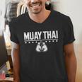 Women's Cute Muay Thai Art For Men Women Kids Muay Thai Lovers Men's V-Neck T-Shirt