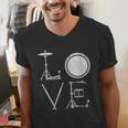 Women's Drum Kit Love Illustration For Music Enthusiasts Men's V-Neck T-Shirt Women's Drum Kit Love Illustration For Music Enthusiasts Men's V-Neck T-Shirt