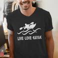 Women's Kayaking Live Love Kayak Kayaker Canoe Boat Paddling Lover Men's V-Neck T-Shirt Women's Kayaking Live Love Kayak Kayaker Canoe Boat Paddling Lover Men's V-Neck T-Shirt