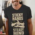 Women's Sticky Hands Steady Mind Muay Thai Boxing Men's V-Neck T-Shirt