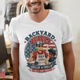 Backyard BBQ Dad Grill Boss Patriotic Fourth Of July Barbecu Men's V-Neck T-Shirt