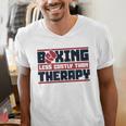 Boxing Less Costly Than Therapy Muay Thai Boxing Men's V-Neck T-Shirt