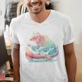 Canoe Bear Canoeing Raglan Baseball Tee Men's V-Neck T-Shirt