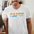 Canoe Canoeing Retro Canoe Raglan Baseball Tee Men's V-Neck T-Shirt
