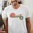 Canoe Retro Vintage Sunset Rainbow Raglan Baseball Tee Men's V-Neck T-Shirt