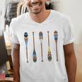 Colorful Painted Oars Paddle Nautical CanoeShirt Men's V-Neck T-Shirt Colorful Painted Oars Paddle Nautical CanoeShirt Men's V-Neck T-Shirt