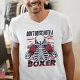 Don't Mess With A Boxer Kickboxer Fan Muay Thai Boxing Men's V-Neck T-Shirt