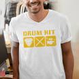 Drum Kit Band Drumming Drumsticks Musical Drums Men's V-Neck T-Shirt Drum Kit Band Drumming Drumsticks Musical Drums Men's V-Neck T-Shirt
