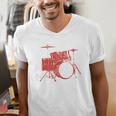 Drum Kit Drummer Band Musical Instrument Rock Music Men's V-Neck T-Shirt