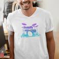 Drum Kit Set Drummer Pullover Men's V-Neck T-Shirt