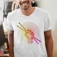 Drummer Drumsticks Fist Drum Kit Sweatshirt Men's V-Neck T-Shirt