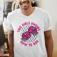 This Girl Knows How To Box Muay Thai Kickboxer Fan Boxing Men's V-Neck T-Shirt