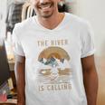 Kayak Kayak Vintage Mountains Canoe Kayak Raglan Baseball Tee Men's V-Neck T-Shirt