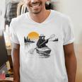 Kayaking Bear Retro Sunset Paddling Canoe Outdoor Adventure Men's V-Neck T-Shirt Kayaking Bear Retro Sunset Paddling Canoe Outdoor Adventure Men's V-Neck T-Shirt