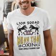 LION SQUAD THAILAND KICKBOXING MUAY THAI MMA TRAINING Men's V-Neck T-Shirt