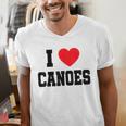 I Love Canoes Men's V-Neck T-Shirt I Love Canoes Men's V-Neck T-Shirt