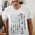 Muay Thai American Flag Camo Military Patriotic Men's V-Neck T-Shirt