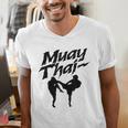 Muay Thai Boxing Martial Arts Fighter Men's V-Neck T-Shirt
