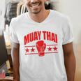 Muay Thai For Men Women Kids Mixed Martial Arts Raglan Baseball Tee Men's V-Neck T-Shirt