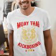 Muay Thai Tiger Kickboxing Gym MMA Street Fight Kickboxing Men's V-Neck T-Shirt