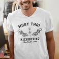 Muay Thai Twin Tigers MMA Warrior Fight Men's V-Neck T-Shirt
