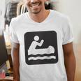 Outdoors Water Sports Canoe Canoeist Raglan Baseball Tee Men's V-Neck T-Shirt