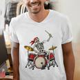 Skeleton Drummer Skull Drum Kit Halloween Raglan Baseball Tee Men's V-Neck T-Shirt Skeleton Drummer Skull Drum Kit Halloween Raglan Baseball Tee Men's V-Neck T-Shirt