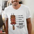Steak BBQ Dad You'Re The Rarest Of Them All Fathers Day Raglan Baseball Tee Men's V-Neck T-Shirt