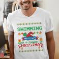 Swimming Christmas Party Swim Swimmer Christmas Ugly Style Men's V-Neck T-Shirt