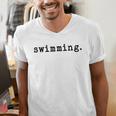 Swimming Enthusiast Minimalist Water Sports Men's V-Neck T-Shirt