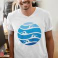 Swimming Freestyle Raglan Baseball Tee Men's V-Neck T-Shirt