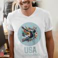 SWIMMING SPORT COMPETITIVE SWIM Raglan Baseball Tee Men's V-Neck T-Shirt SWIMMING SPORT COMPETITIVE SWIM Raglan Baseball Tee Men's V-Neck T-Shirt