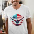 Swimming United States Shirt With American Flag Swimming Men's V-Neck T-Shirt